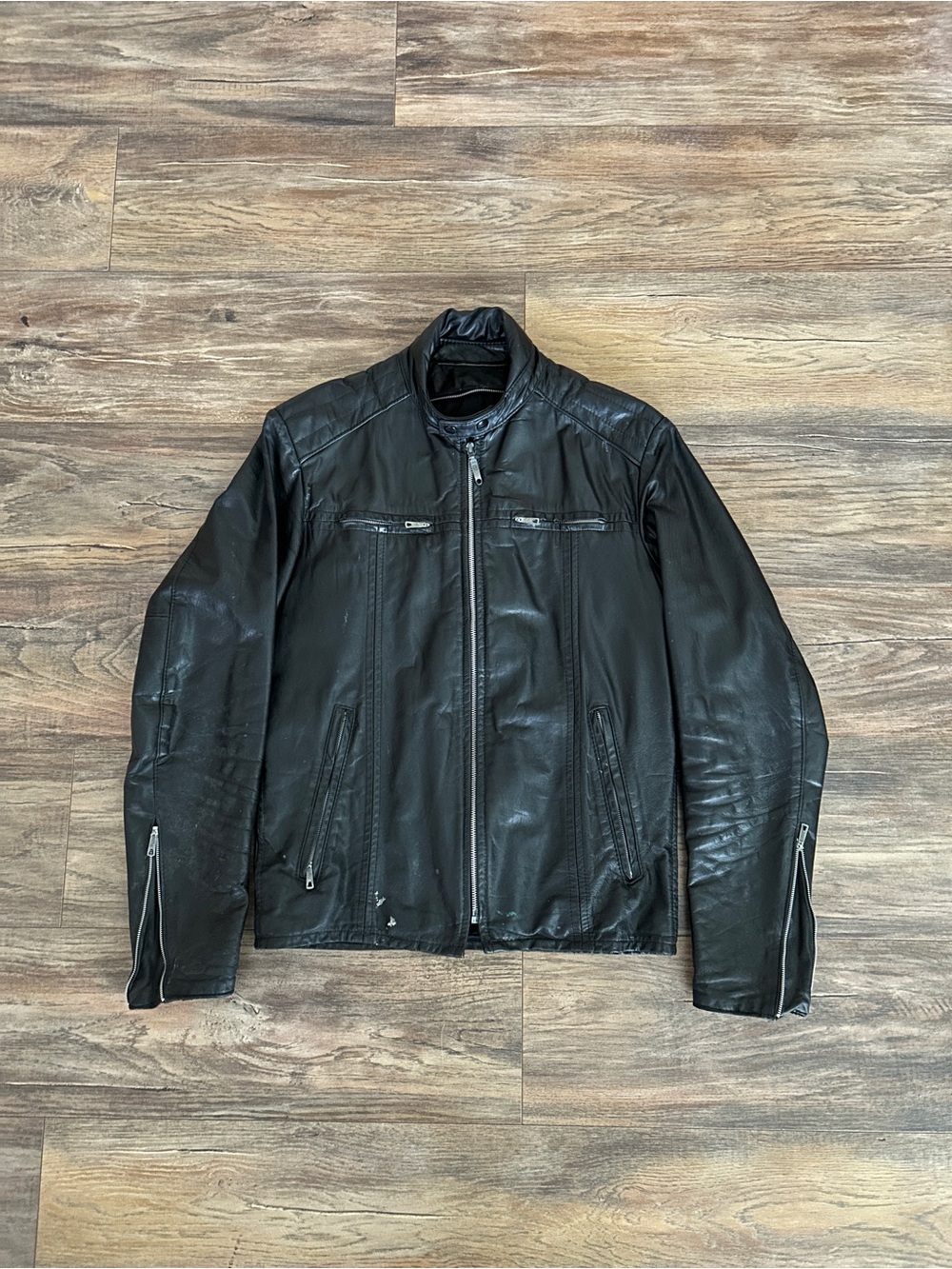 Vintage 80s Leather Motorcycle Jacket Small